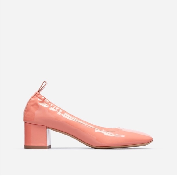 Everlane The Day Heel Peach Coral Patent Leather Womens Size‎ 6